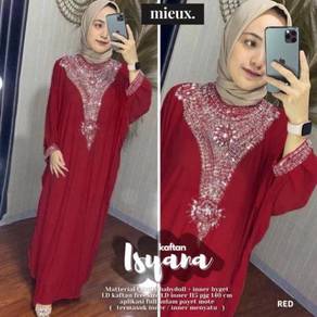 Isyara kaftan Abaya green purple nude red gold