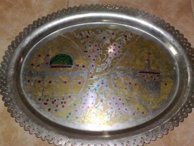 Dulang tembaga antique brass oval tray