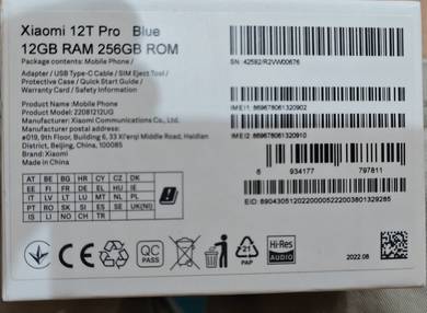 Xiaomi 12t pro 