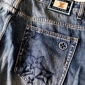 Louis Vuitton Embroidered Patch Straight Fit Denim