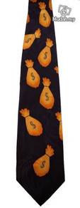 Money Bag Cartoon Silk Novelty Fancy Neck Tie