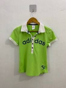 Vintage adidas Y2K Women Green Polo Shirt
