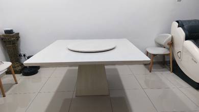 8-Seater Square Dining Table ONLY with Lazy Susan 