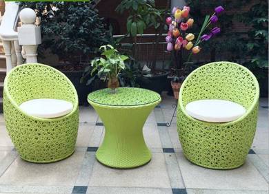 Rattan Chairs and Table balcony garden NSW