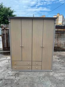 6x7ft Solid Almari Baju 4 Door Wardrobe Cupboard D