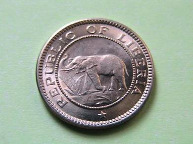 Liberia 1/2 Cent Elephant Coin 1941 (AU/UNC)