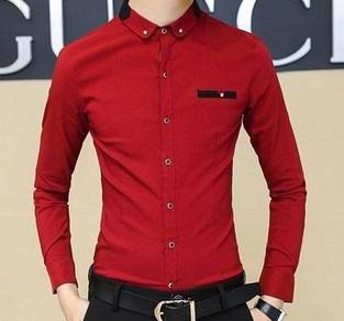 H5061 KEMEJA MERAH RED FORMAL LONG SLEEVE SHiRT