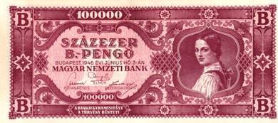 Hungary 100000 B-pengo 1946 - Pick 133 unc