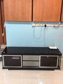 Lorenzo TV Cabinet – Modern Black Glass
