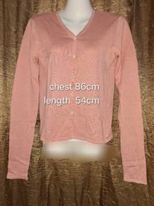 Pink 100% Cotton V-Neck Cardigan