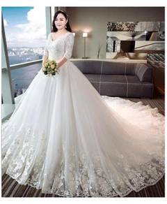 White long sleeve Wedding bridal gown RB0561