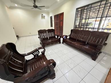 Set Kerusi Kayu Jati 3+2+1 Seater