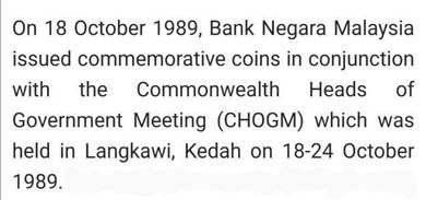 1989 CHOGM RM5 Coin