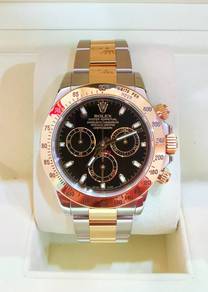 Pre-Owned Rolex 116523 Daytona Black Dial 18K