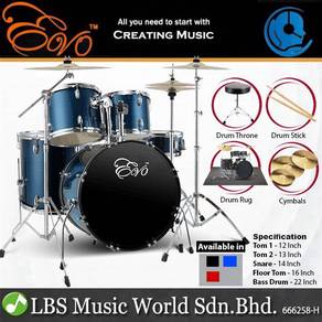 Evo 5 Piece Full Size Acoustic Drum Set Blue