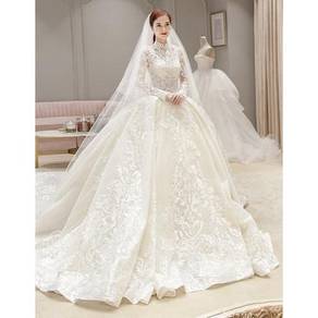 White long sleeve wedding dress gown RB1467
