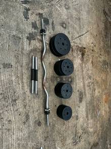 [Set] Dumbells + Curl Barbell + Weight Plate