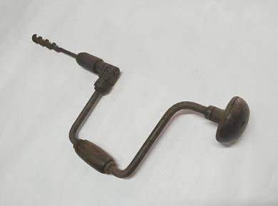 Vintage Manual hand drill wooden handle hand crank