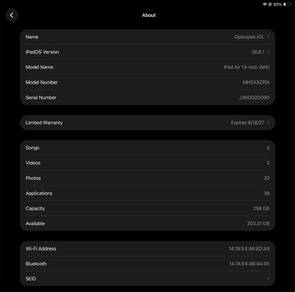 IPAD AIR M4 13 INCH 256gb