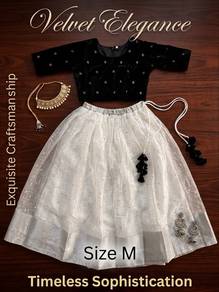promo black velvet Lehenga