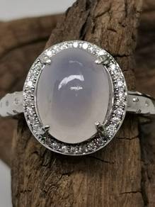 Giok Jadeite Jed Burma Ungu Lavender Glassy Ais