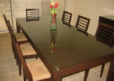 SUPPLY INSTALL GLASS TABLE TOP l kaca alas meja l