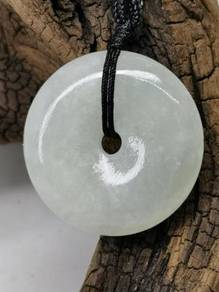 Ice White Burma JadeiteJade Harmony Buckle Pendant