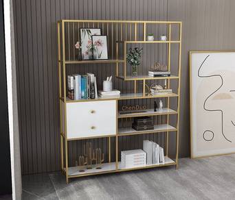 Golden Nordic Wrought Iron Multi Layer Bookshelf