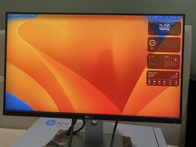 Dell U2414H + monitor arm + cooler pad
