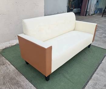 SO29E3  NEW*Kerusi 3 Seater Sofa PVC Orange Cream