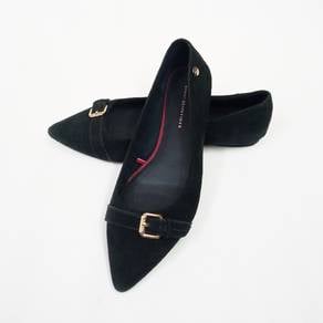Tommy Hilfiger Pointed-Toe Ballet Flats Dark Black