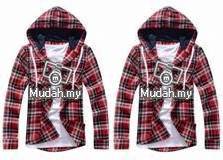 0311 READY STOCK HOODIE RED LONG SLEEVED SHiRT
