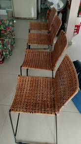 Authentic Hardwood Table and Bamboo Chairs