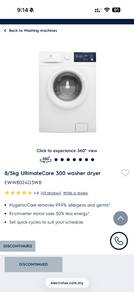 Electrolux 8/5kg UltimateCare 300 Washer Dryer