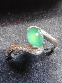 Jed Jadeit 100% Burma Asli Warna Hijau Ais