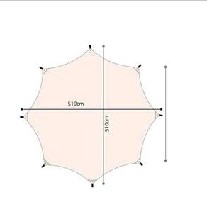 Octagon 5.1m Flysheet / Tarp for Camping