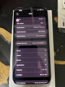 iPhone 17 Pro Max Silver 1TB