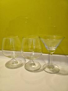 2 New Brandy glasses and 1 New cocktail glass for