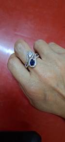 925 silver Unique Design White/Blue Water Drop