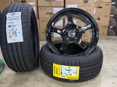 Sport Rim Baru 16 Advan GT Glossy Black Siap Tayar