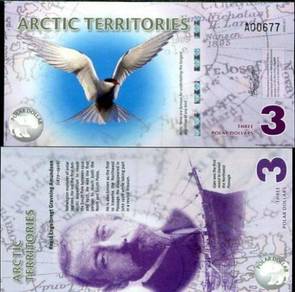 Arctic territories 3 dollars 2011 polar polymer un