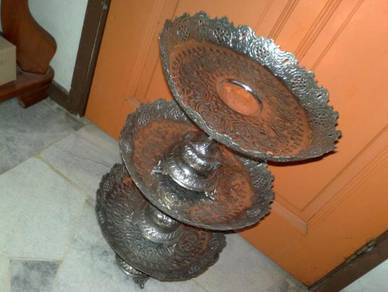 Silver plated brass tray pahar tembaga salut perak