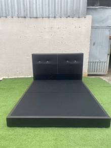 YE96E Katil Queen Divan Bed Frame PU Brown