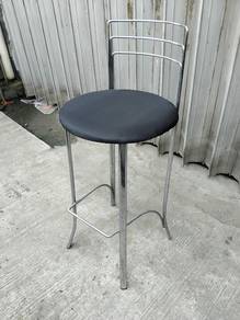 Black cushion high bar stool