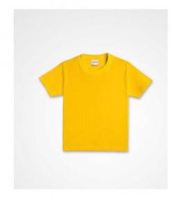 Plain kid's t-shirt round neck yellow