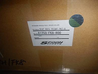 Spoon Reclining Bucket Seat Railing RH Fk7 FC1 FK8
