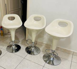 Bar Chair Height Adjustable with Chrome Base
