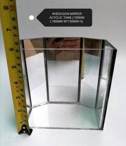 Hexagon Acrylic Aquarium Mirror Back Fish Betta