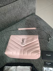Authentic Saint Laurent LouLou Luxury Leather Silv