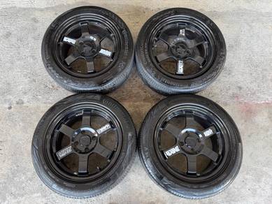 Rim te37 thailand gloss black 15 inch tyr conti
